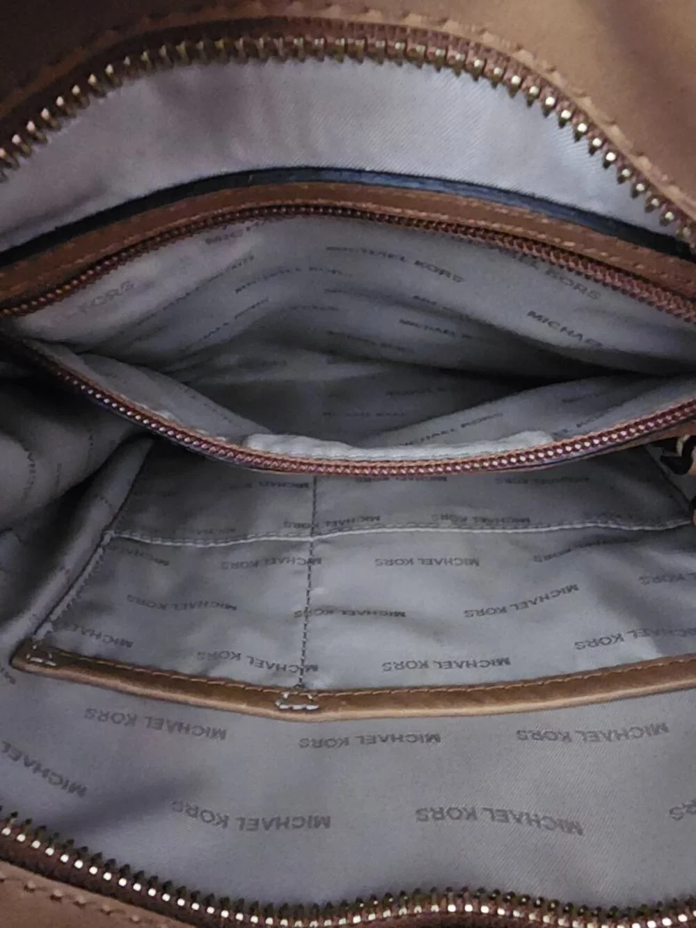 Michael Kors Hamilton Traveler Canvas Leather Crossbody Shoulder Bag COA Brown